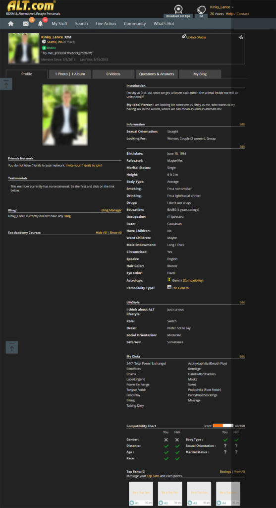 Alt.com Profile Page