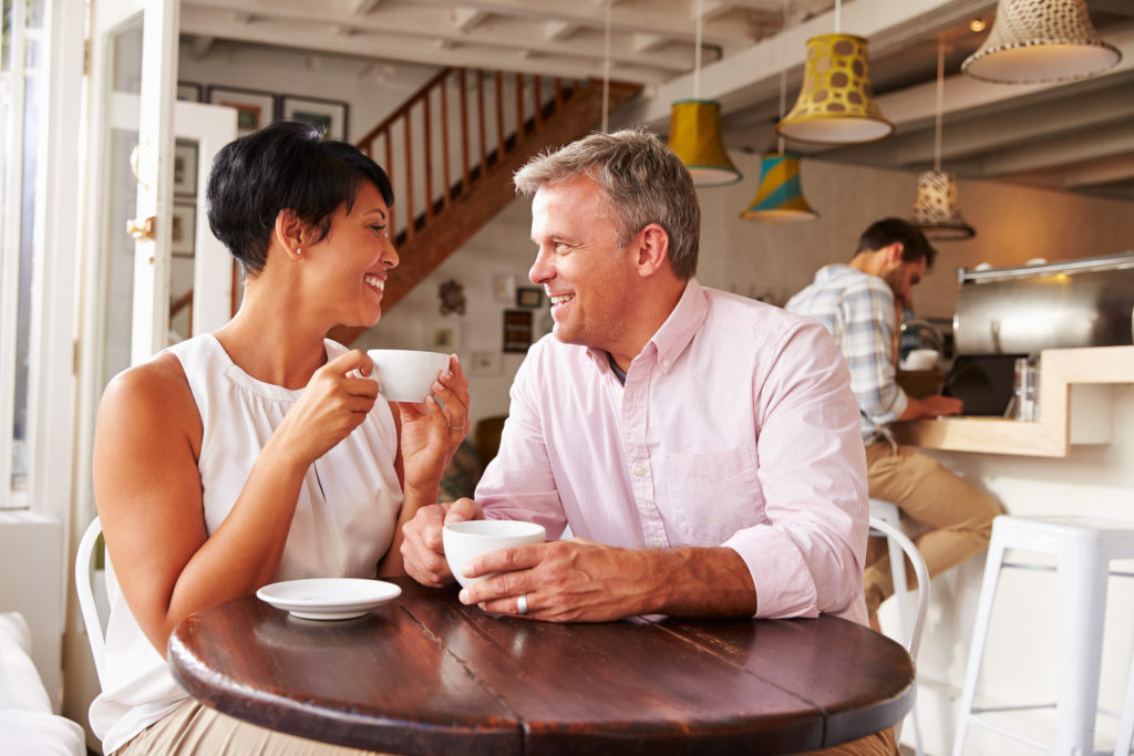 Couple enjoying coffee